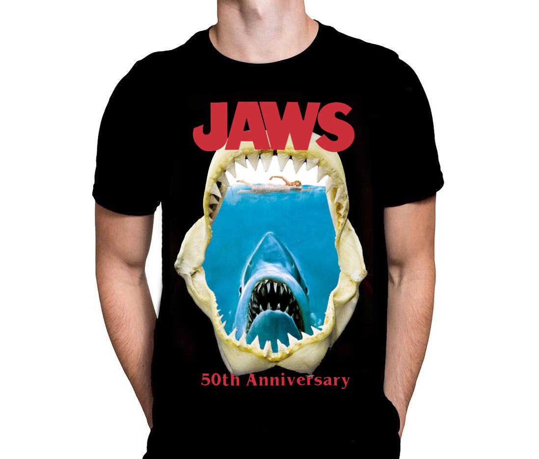 T-shirt Unisexe JAWS (Les Dents De La Mer) - Poster Du Film - Marque Gildan Soft Style - Neuf