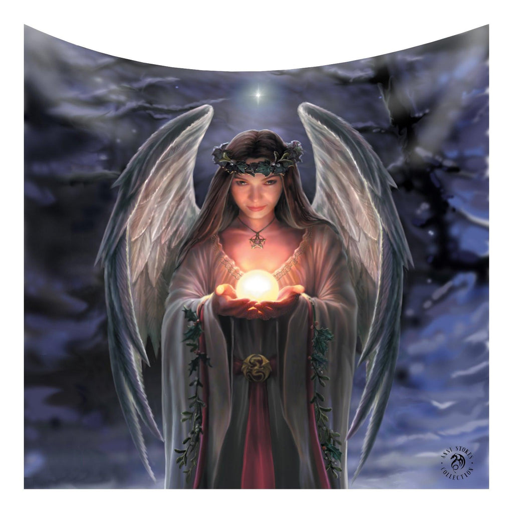 Anne Stokes - Yule Angel - Fleece Blanket, Tapestry, Throw. - Wild Star Hearts 