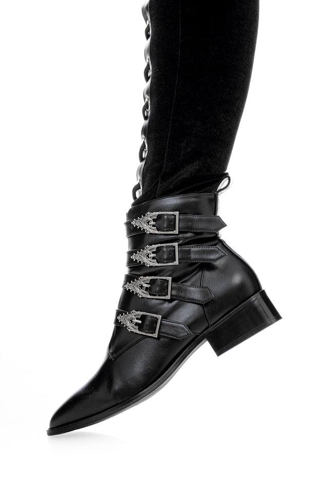 Restyle Cathedralis Buckle Winkle-Picker Classic Gothic Boots