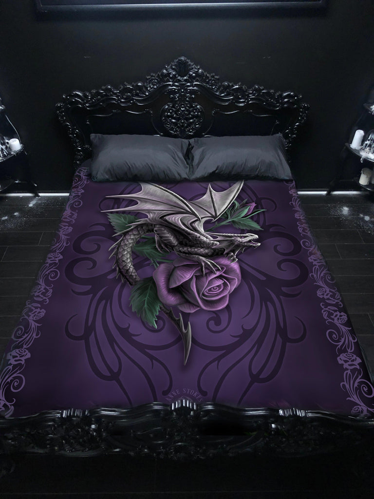 WSH - DRAGON BEAUTY - Twin Bedspread Top Cover by Anne Stokes - Wild Star Hearts 