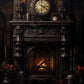 Gothic Tapestry - Study Room Fire - Gothic Wall Art
