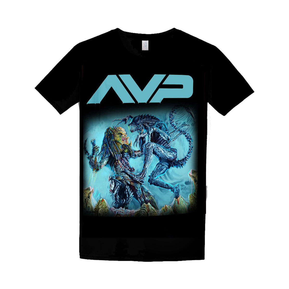 AVP Aliens Vs Predator - Classic Horror Movie T-Shirt by Sebastian