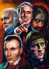 Rick Melton - Christopher Lee Montage  - Classic Horror - Art Print