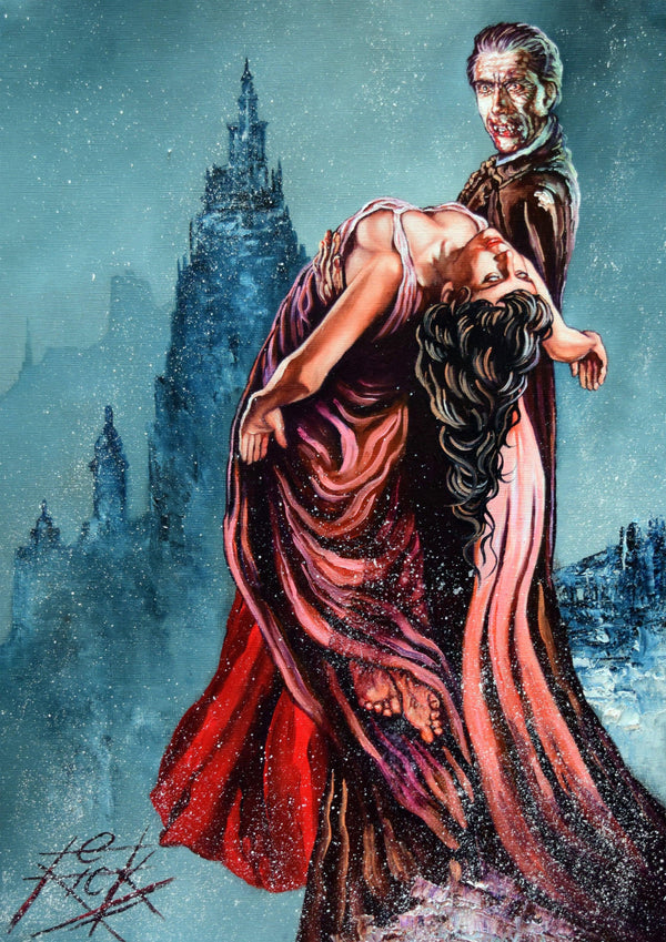 Rick Melton - Dracula and Vampire Girl - Classic Horror - Art Print ...