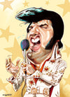 Sebastian Cast - ELVIS - Musician Caricature - Art Print