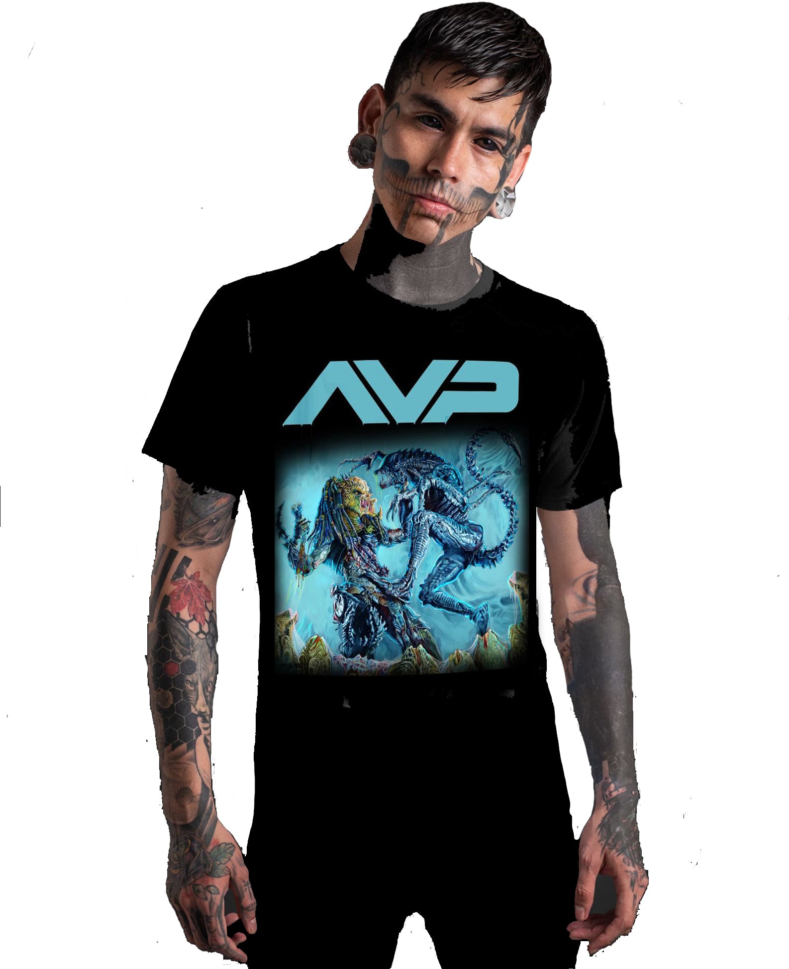 AVP Aliens Vs Predator - Classic Horror Movie T-Shirt by Sebastian