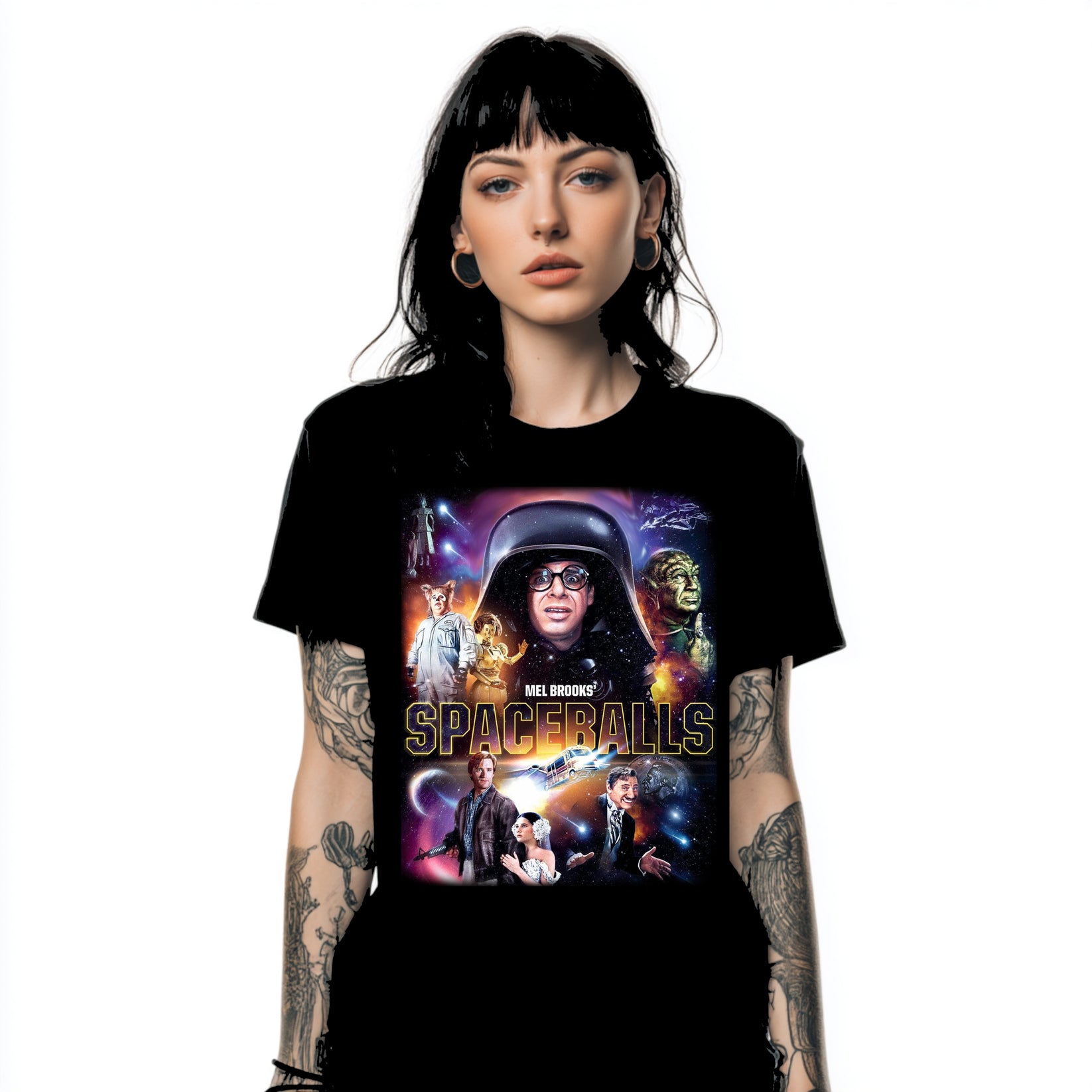 Spaceballs - Comedy Sci-Fi Movie - T-Shirt - Mens Black Gildan T