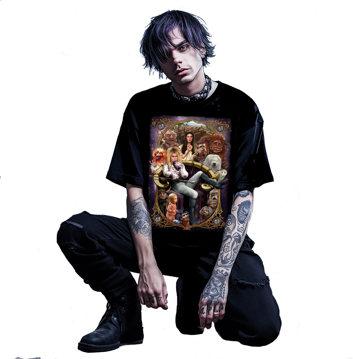 Labyrinth Bowie T-Shirt Jareth Goblin King T-Shirt 80s Fantasy Top ...