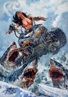 Rick Melton - Ice Sharks - Trash Horror Art Print