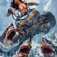 Rick Melton Original Artwork - Ice Sharks - High Quality Certified Authentic Original Artwork