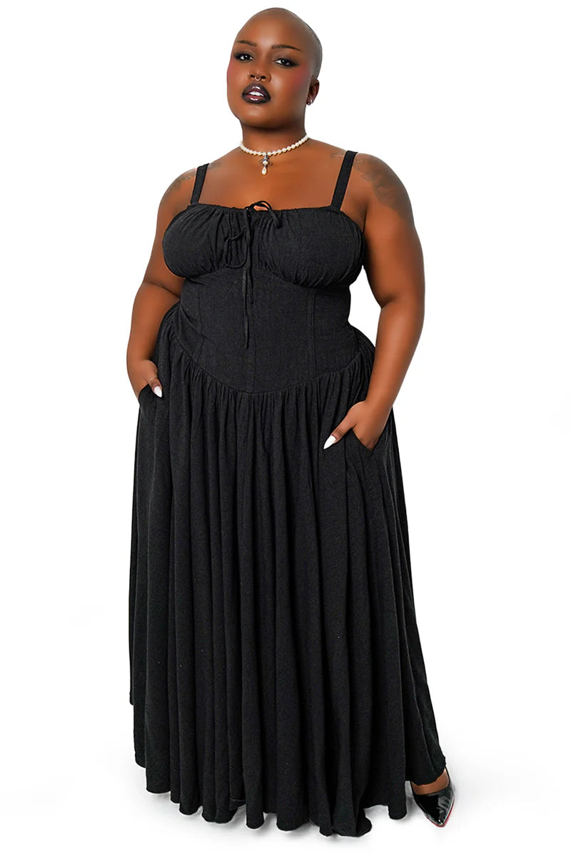 lost ink maxi dress Lost Ink Ruffly Bust Maxi Blue Dress Size XS