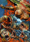 Rick Melton Original Artwork - Mega Piranha - High Quality Certified Authentic Original Artwork