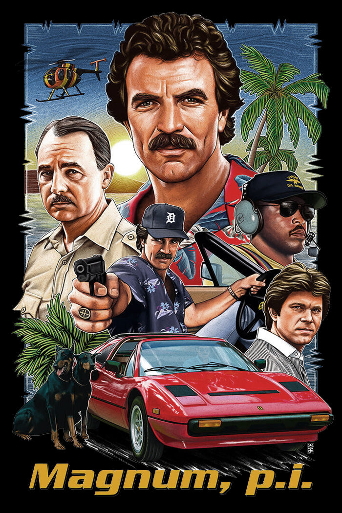 T-shirt Homme Magnum PI - Private Investigator - Série TV 80's - Graphique - Coupe Ample