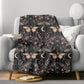 Gothic Fleece Blanket - Moth Moon - Luxury Twin / Double Velveteen Fleece Blanket