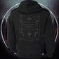 Darkside - OUIJA BOARD GREY PRINT - Men's Hooded Zip-Up Sweater - Black