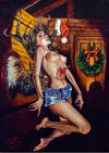 Rick Melton - Silent Night Linnea Quigley - Scream Queens Art Print