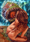 Rick Melton - Suzi Does Mega Piranha - Suzi Shaw - Art Print