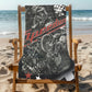 Wild Star Hearts - Speedway Chequered Flag - Beach Towel
