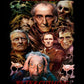 Faces of Peter Cushing - Classic Horror Movie Poster Art - T-Shirt