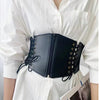 Faux Leather Waspie Corset Belt