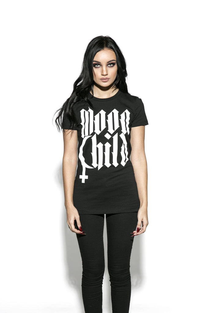 Blackcraft Cult - MOON CHILD - Womens Capsleeve T-Shirt - Wild Star Hearts 