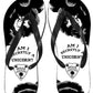 Printed image design on flip flops