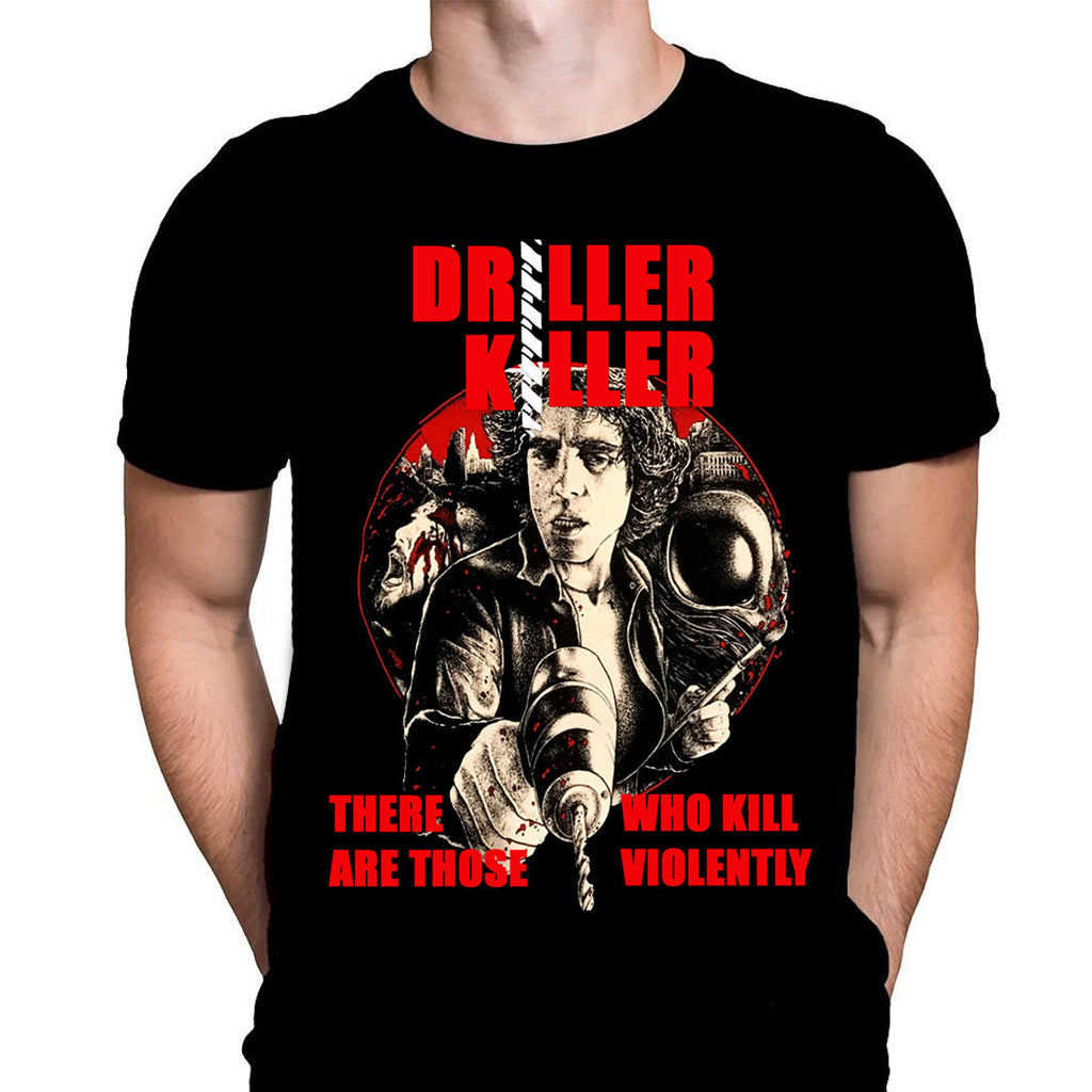 DRILLER KILLER - Classic B-Movie Art - T-Shirt - Wild Star Hearts 
