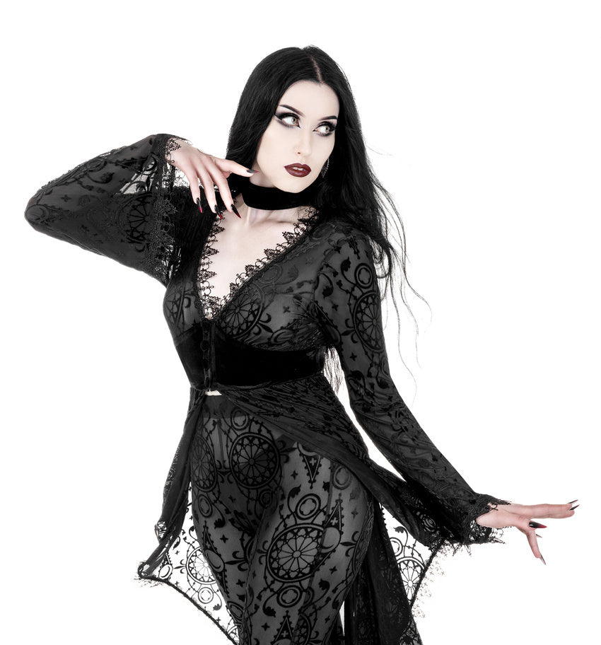 Goth Night Robe Restyle - Dark Altar - Goth Sheer Robe | Gothic Lingerie | Nightwear ...