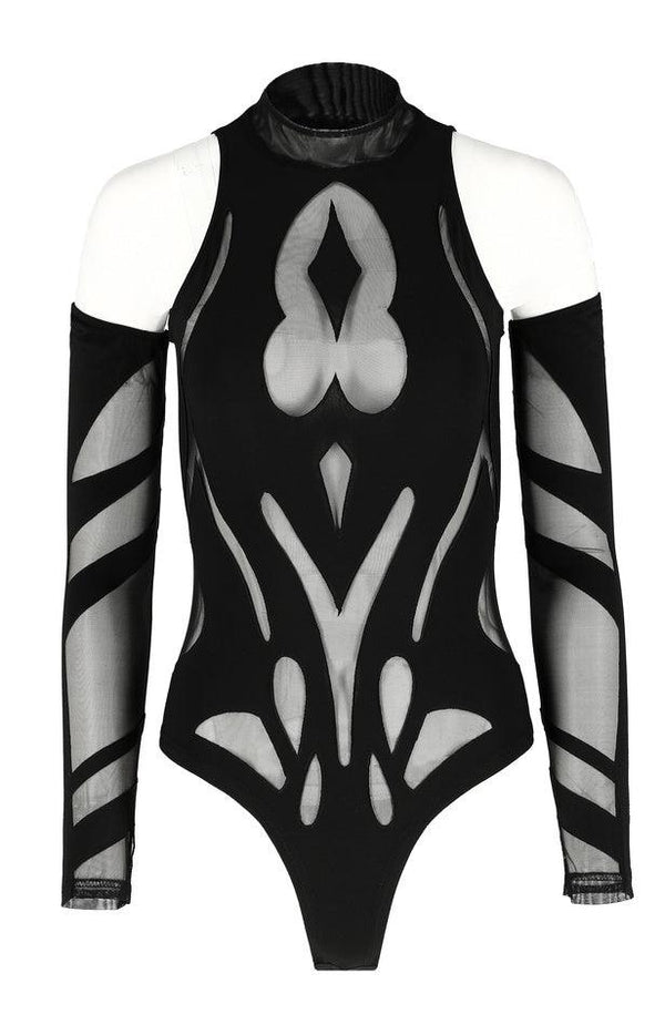 Restyle Clothing - Fierce Temptation - Gothic Bodysuit & Glove Set