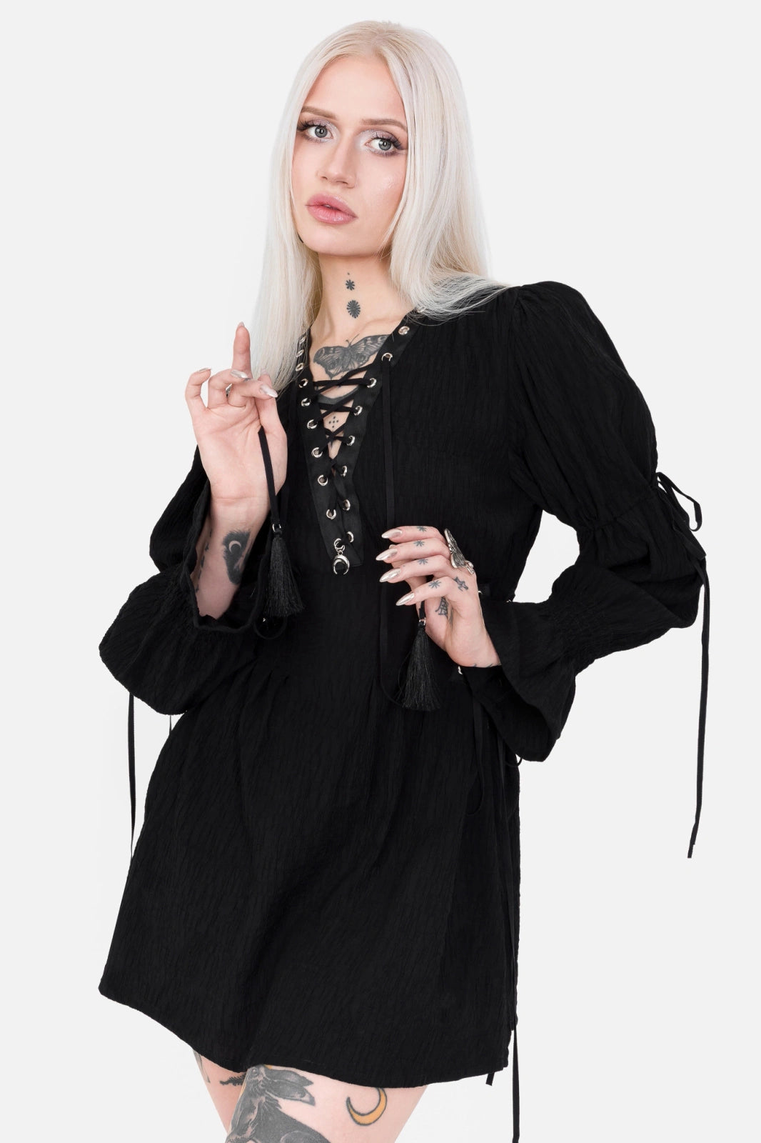 black gothic mini dress Restyle - Moonshadow - COLOR:Cherry Multi Rag & Bone Tamar iyza belaar Adjustable shoulder straps and