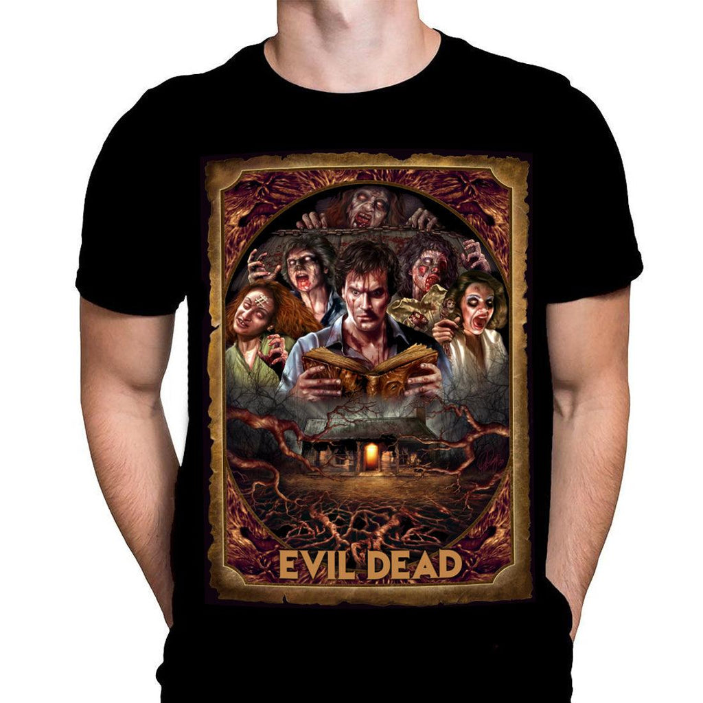 Evil Dead - Necronomicon - Classic Horror Movie Art - T-Shirt by Peter Panayis - Wild Star Hearts 