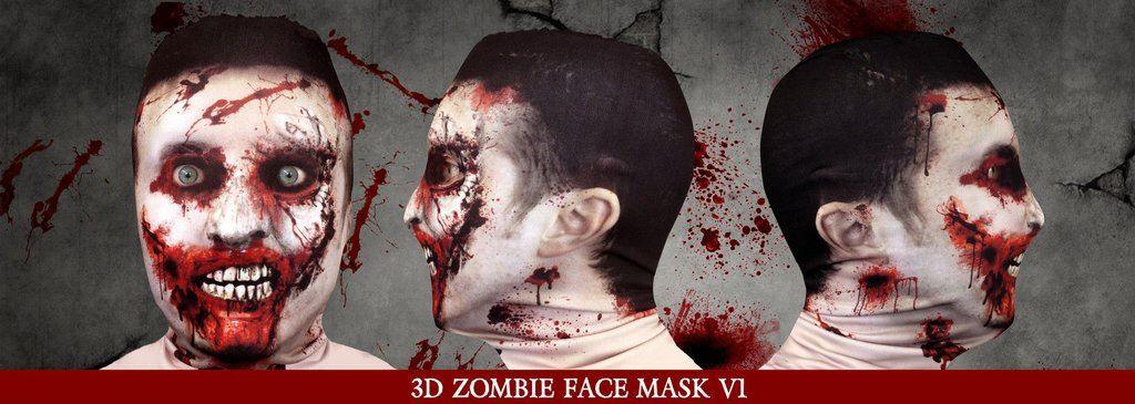 FACE SKINZ - 3D effect Zombie - Face Mask - Wild Star Hearts 