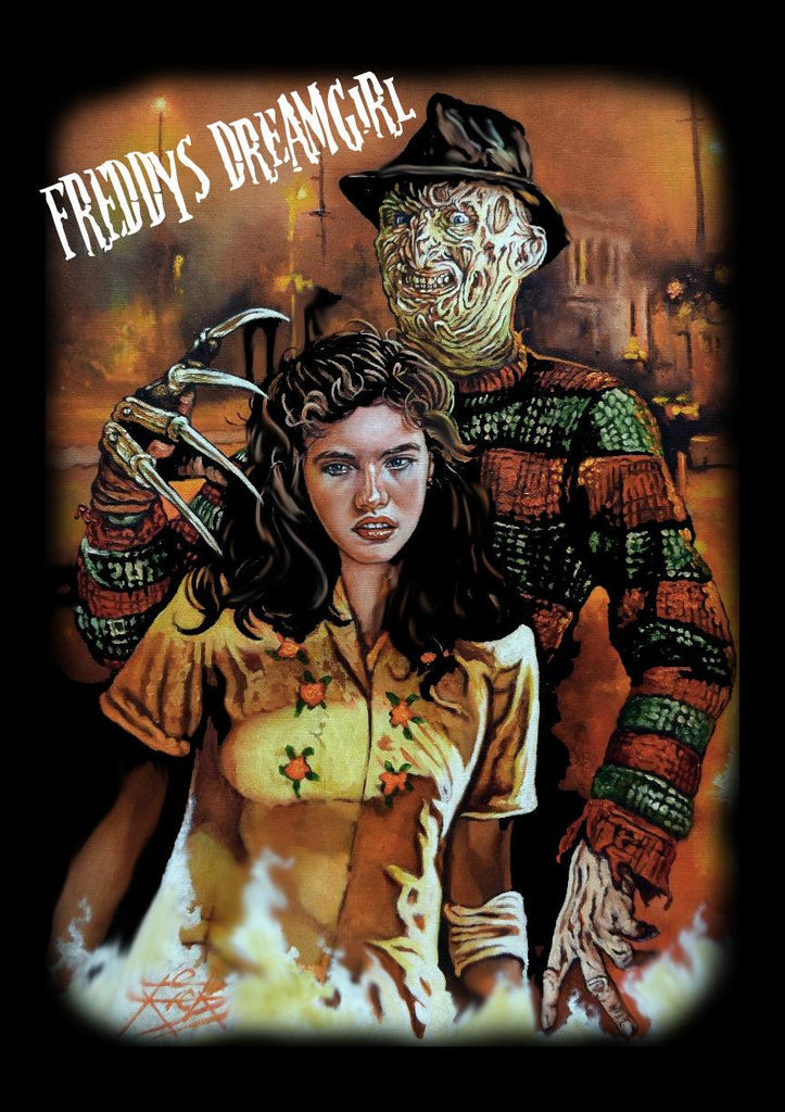 Freddys Dream Girl - Classic Horror Movie Poster Art - T-Shirt by Rick Melton - Wild Star Hearts 