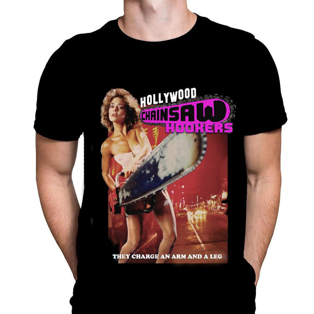 Hollywood Chainsaw Hookers - Classic Horror B- Movie Art - T-Shirt - Wild Star Hearts 