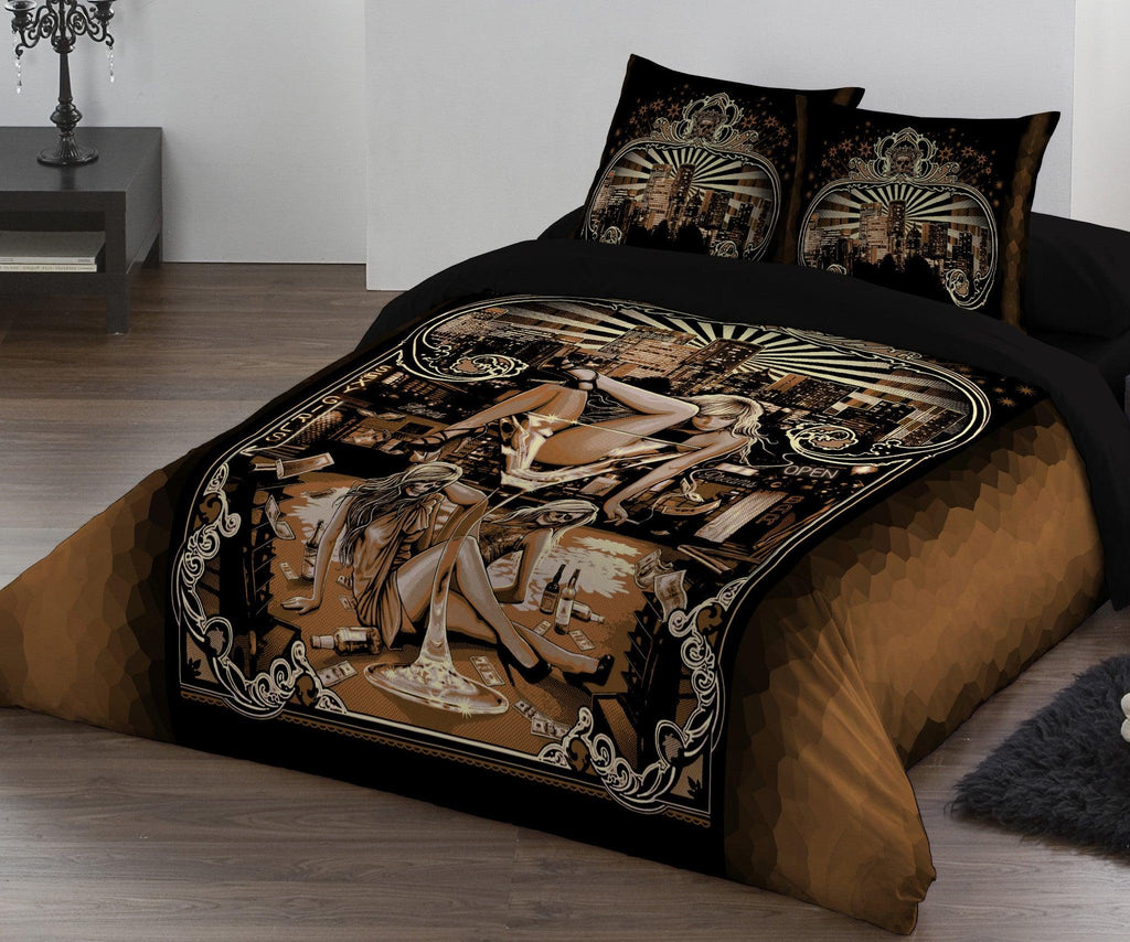 Close up of Duvet set shown on a Bed