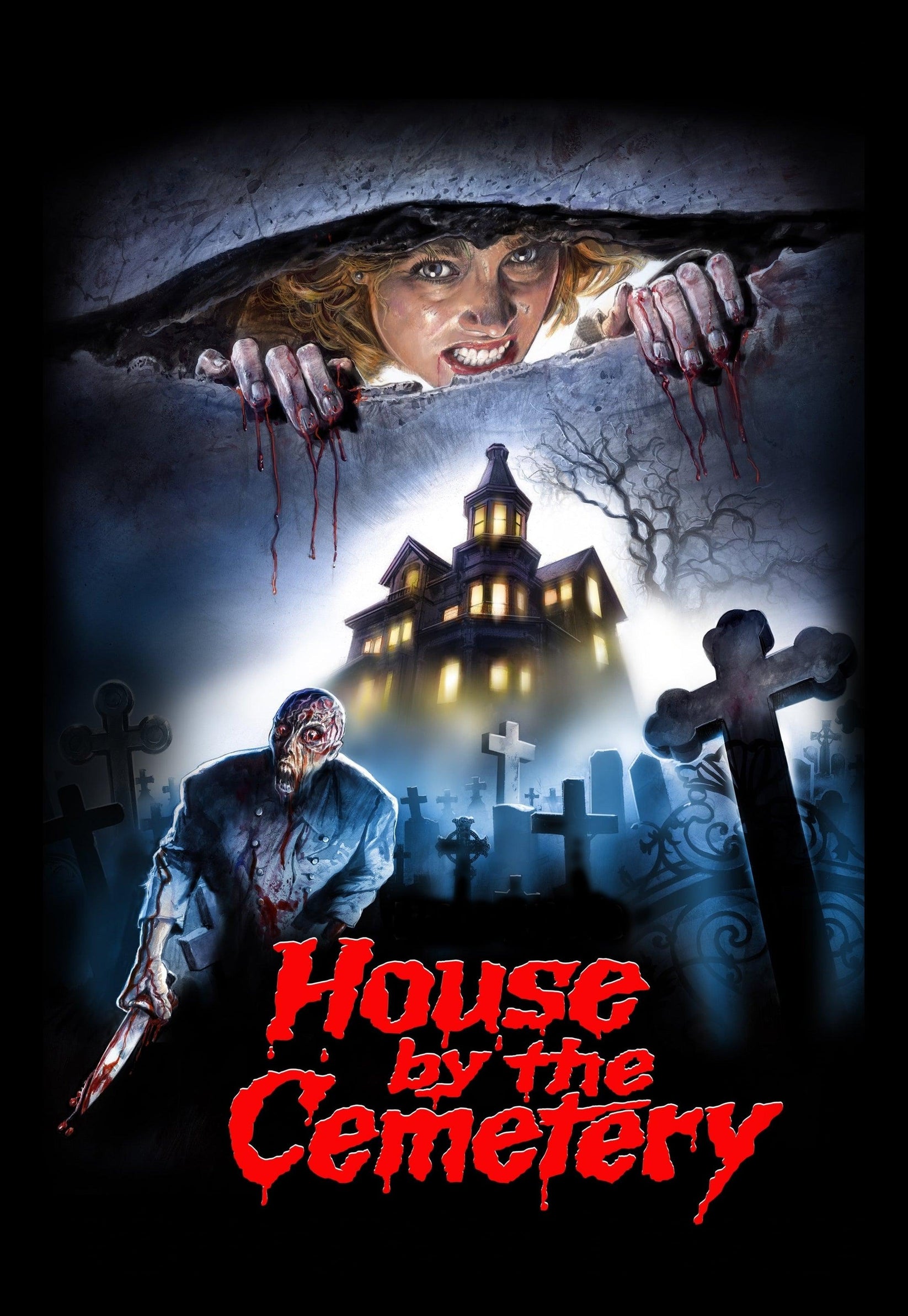 Classic Horror T-Shirt - House By The Cemetery - Gory Horror Movie 