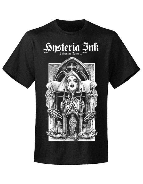 Hysteria Ink - The Temple - Men's T-Shirt - Black - Wild Star Hearts 