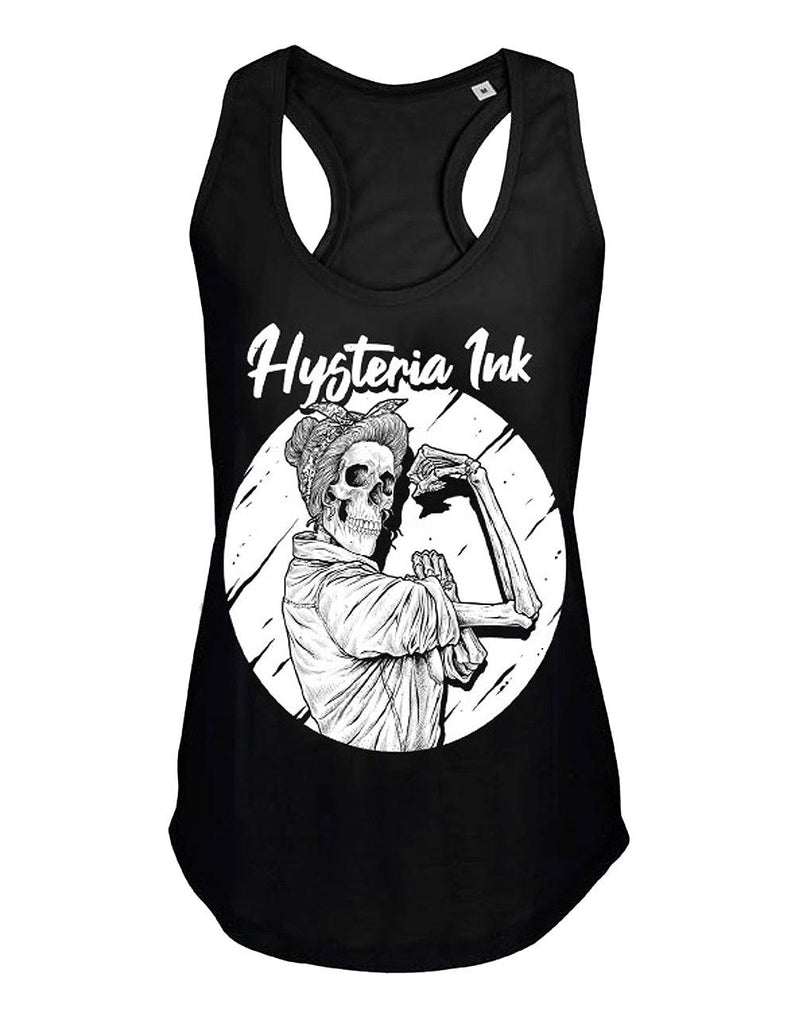 Hysteria Ink - We Can Do Ink - Womens razor back Tank Top - Black - Wild Star Hearts 