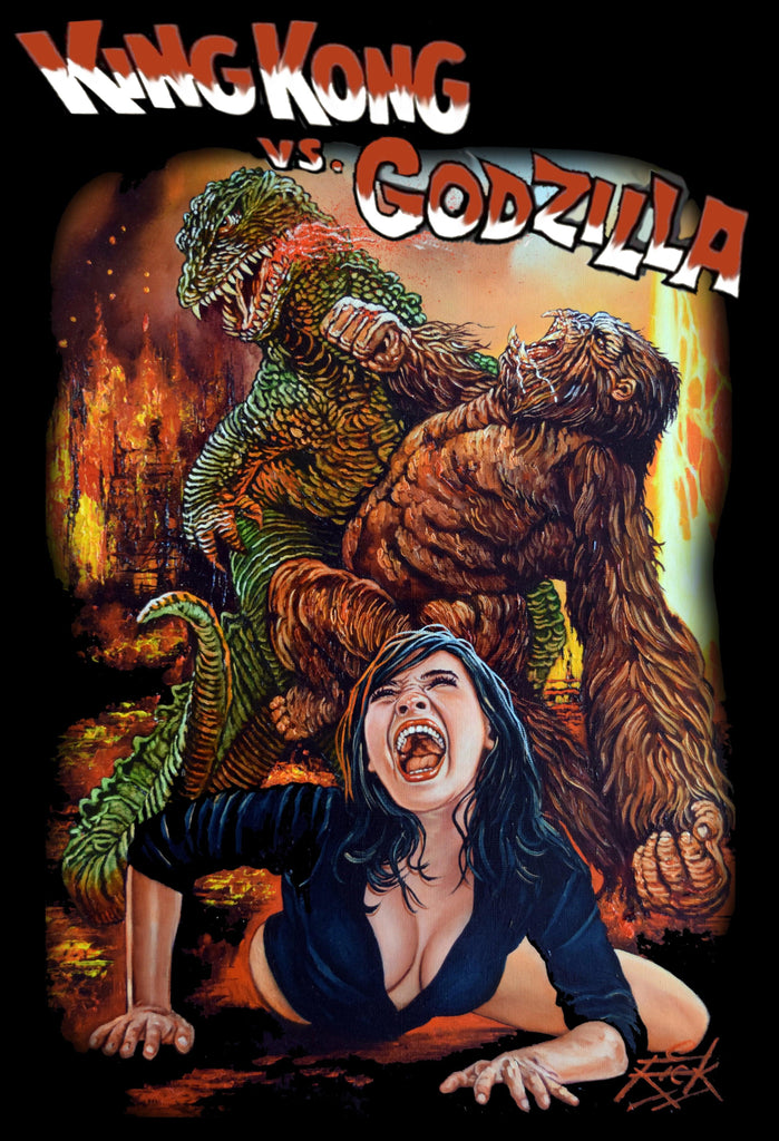 Kong Vs Godzilla - Classic Horror Movie Art - T-Shirt - Wild Star Hearts 