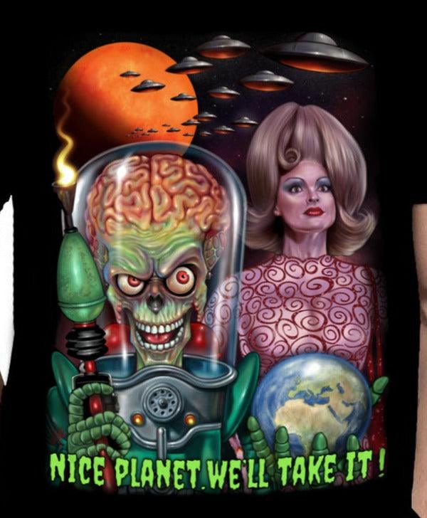 Mars Attacks - Nice Planet - Classic Horror Movie Art - T-Shirt by Peter Panayis - Wild Star Hearts 