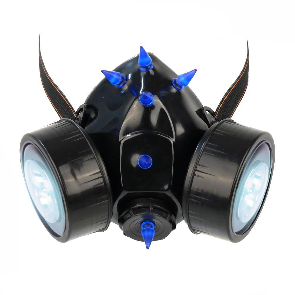 MBM - GAS MASK BLUE SPIKES - Fashion Mask with 2 LED lights - Wild Star Hearts 