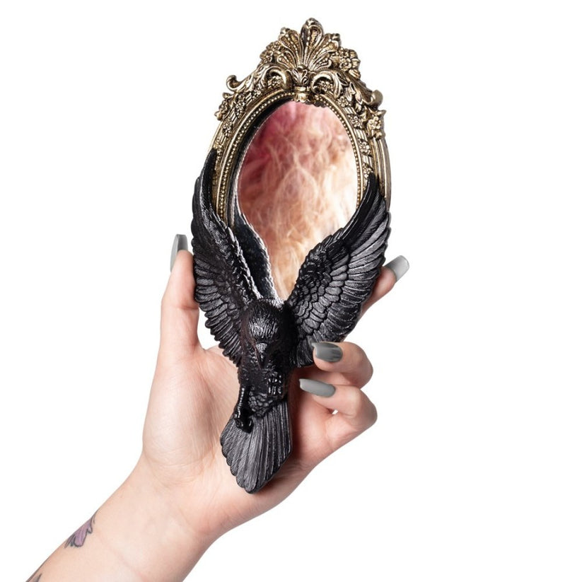 ALCHEMY GOTHIC: 魂の鏡 MIRROR OF THE SOUL Alchemy Gothic Home Decor - Raven's Gate - Black Hand Mirror