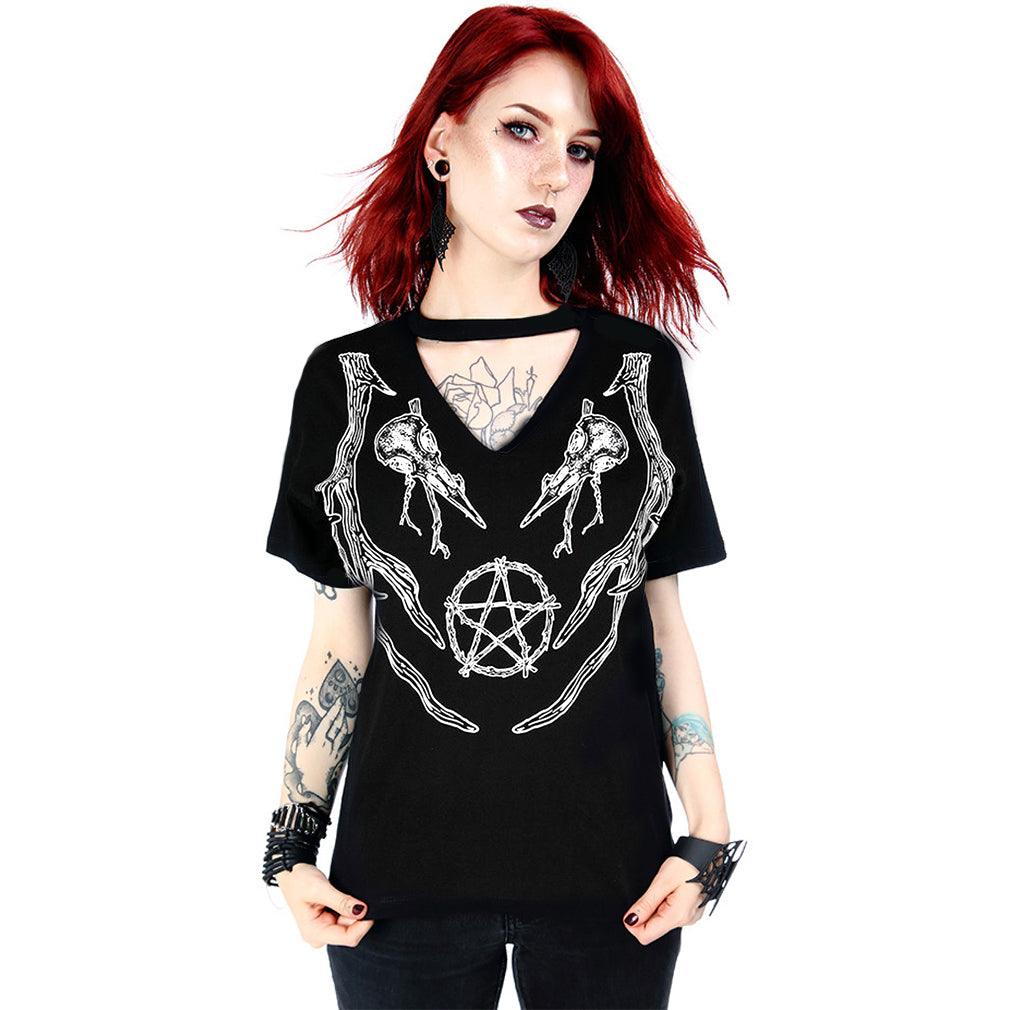 Restyle - Black Pagan Top - Womens T-Shirt - Wild Star Hearts 