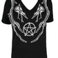 Restyle - Black Pagan Top - Womens T-Shirt - Wild Star Hearts 