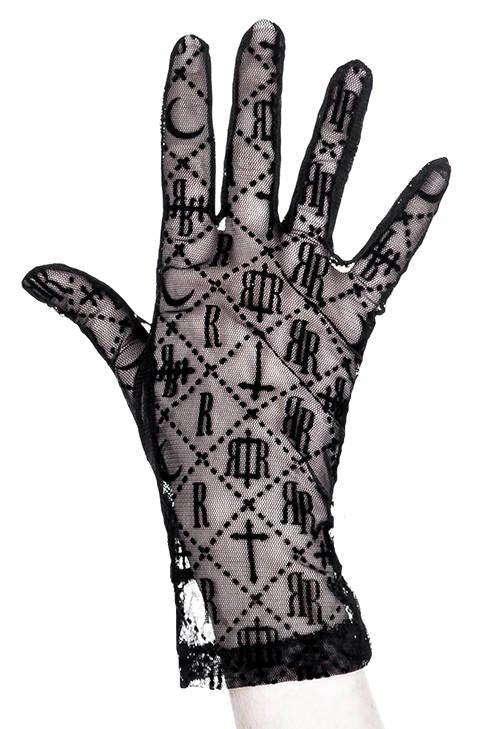 Restyle - Luxurious Goth - Mesh Gloves - Wild Star Hearts 