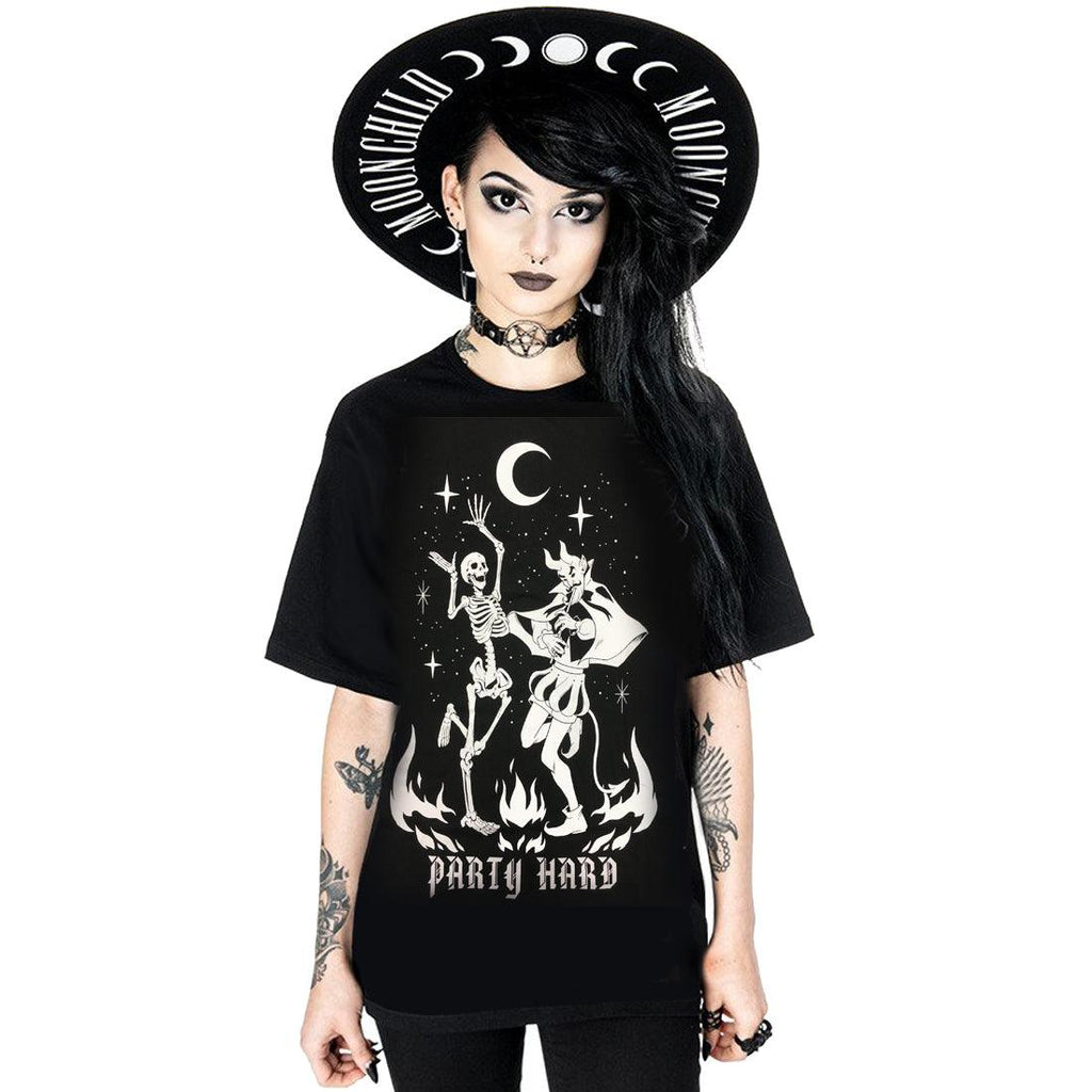 Restyle - Party Hard Devil Dance - Oversized T-Shirt - Wild Star Hearts 