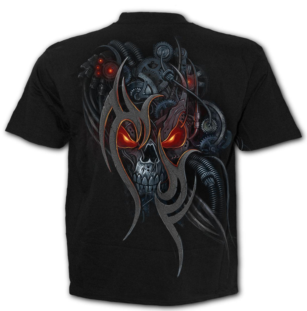 Spiral - Steampunk Skull - Short Sleeve T-Shirt, Black - Wild Star Hearts 