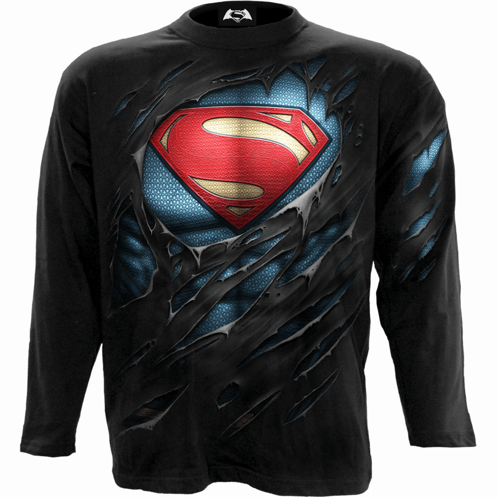 Spiral - Superman - Ripped - Long Sleeve T-Shirt - Wild Star Hearts 