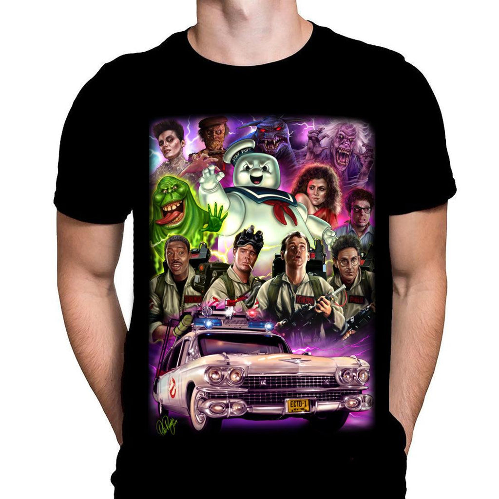Who Ya Gonna Call - Classic Movie Art - T-Shirt by Peter Panayis - Wild Star Hearts 