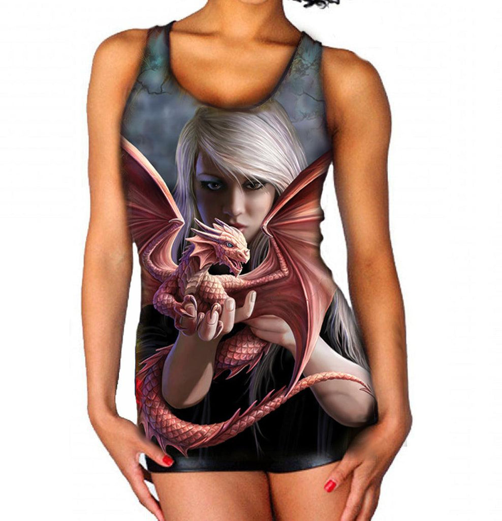 Image of Front of Goth top on Model